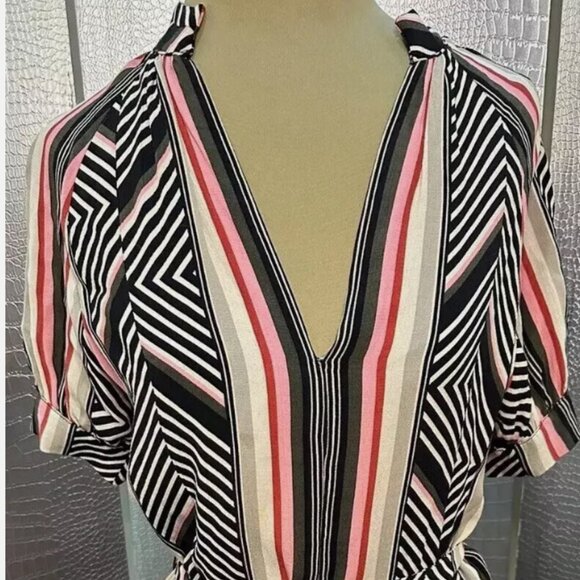 Almost Famous Broadway Costume Piece-Vintage Chevron Stripe Dress Size Small - Picture 1 of 9